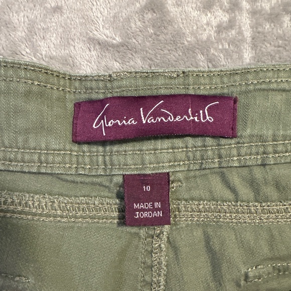 Gloria Vanderbilt Cargo Pants 10 Wide Leg Utility Hiking Army Olive Gorp - Picture 4 of 10